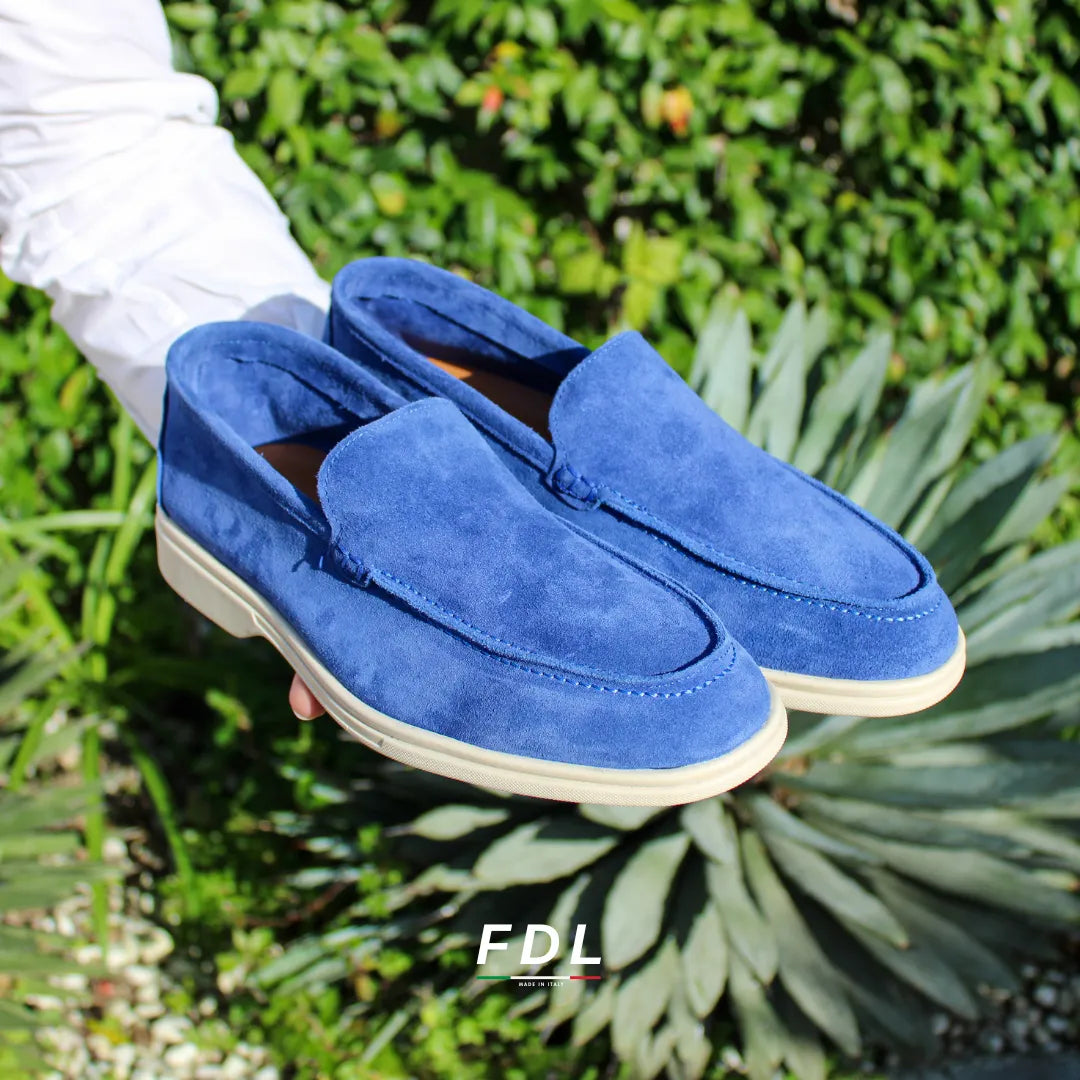 Mocassini Portofino in Camoscio Blu Elettrico