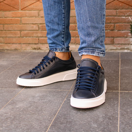 Sneakers Londra in Pelle Blu