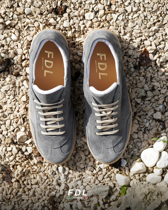 Sneakers Monaco in Camoscio Grigio Chiaro