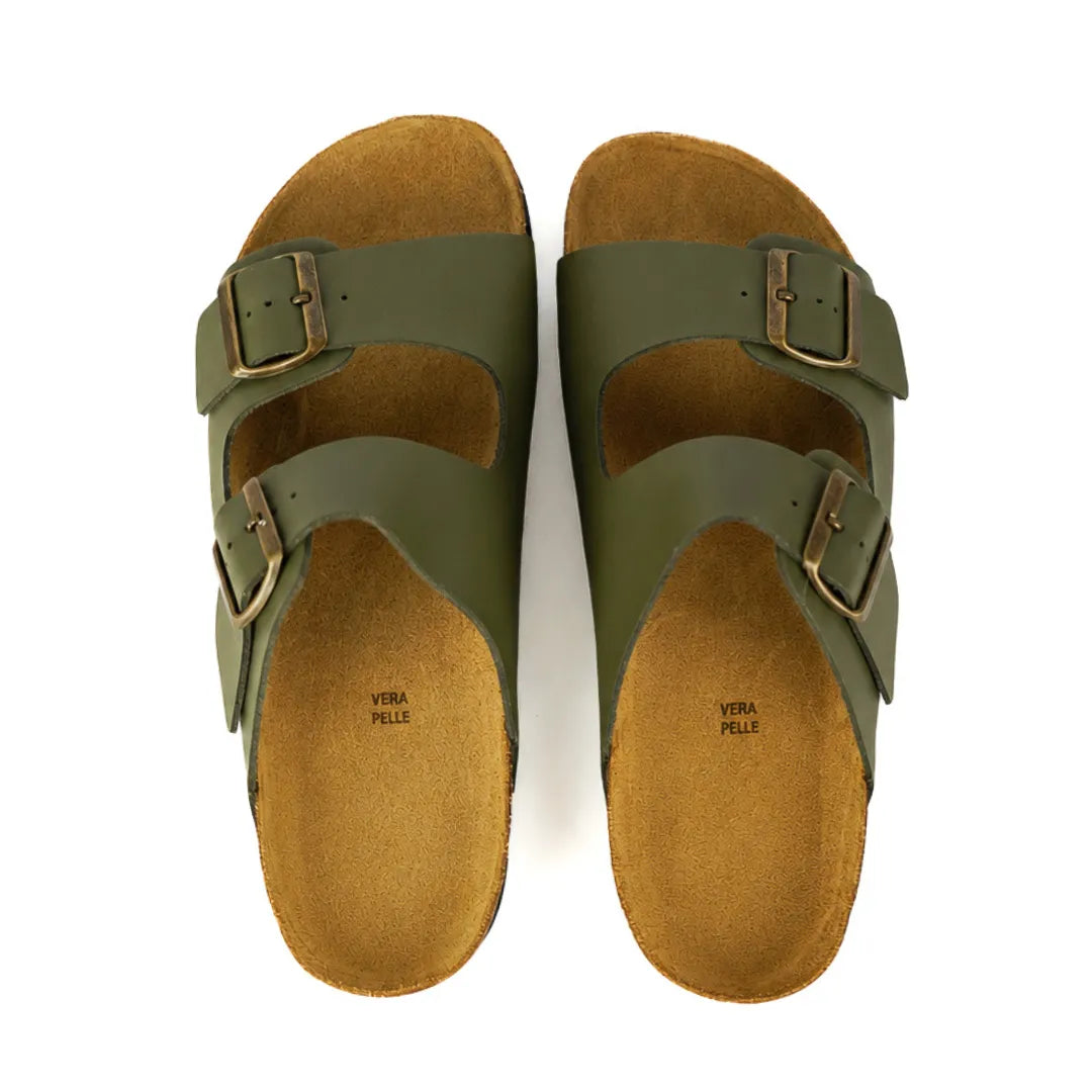 Sandali Positano in Vera Pelle Verde