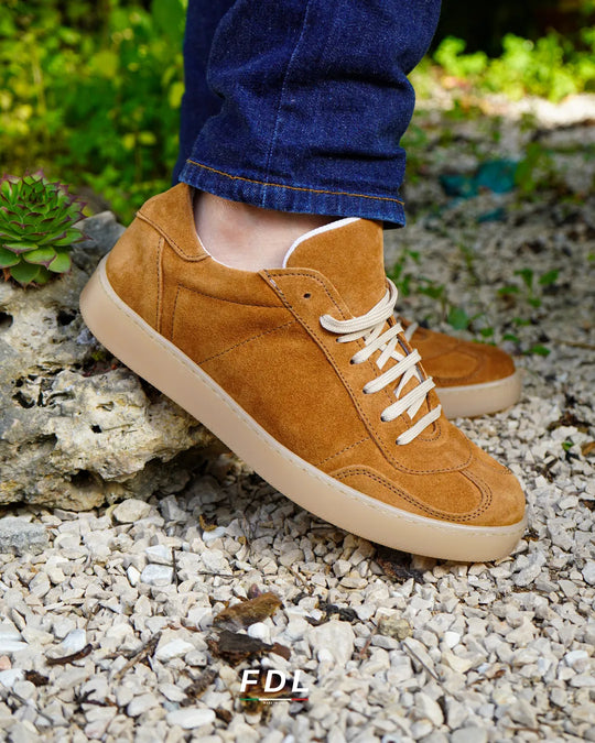 Sneakers Monaco in Camoscio Cuoio