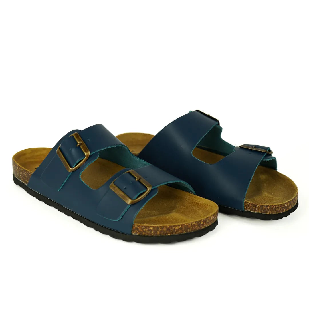 Sandali Positano in Vera Pelle Blu