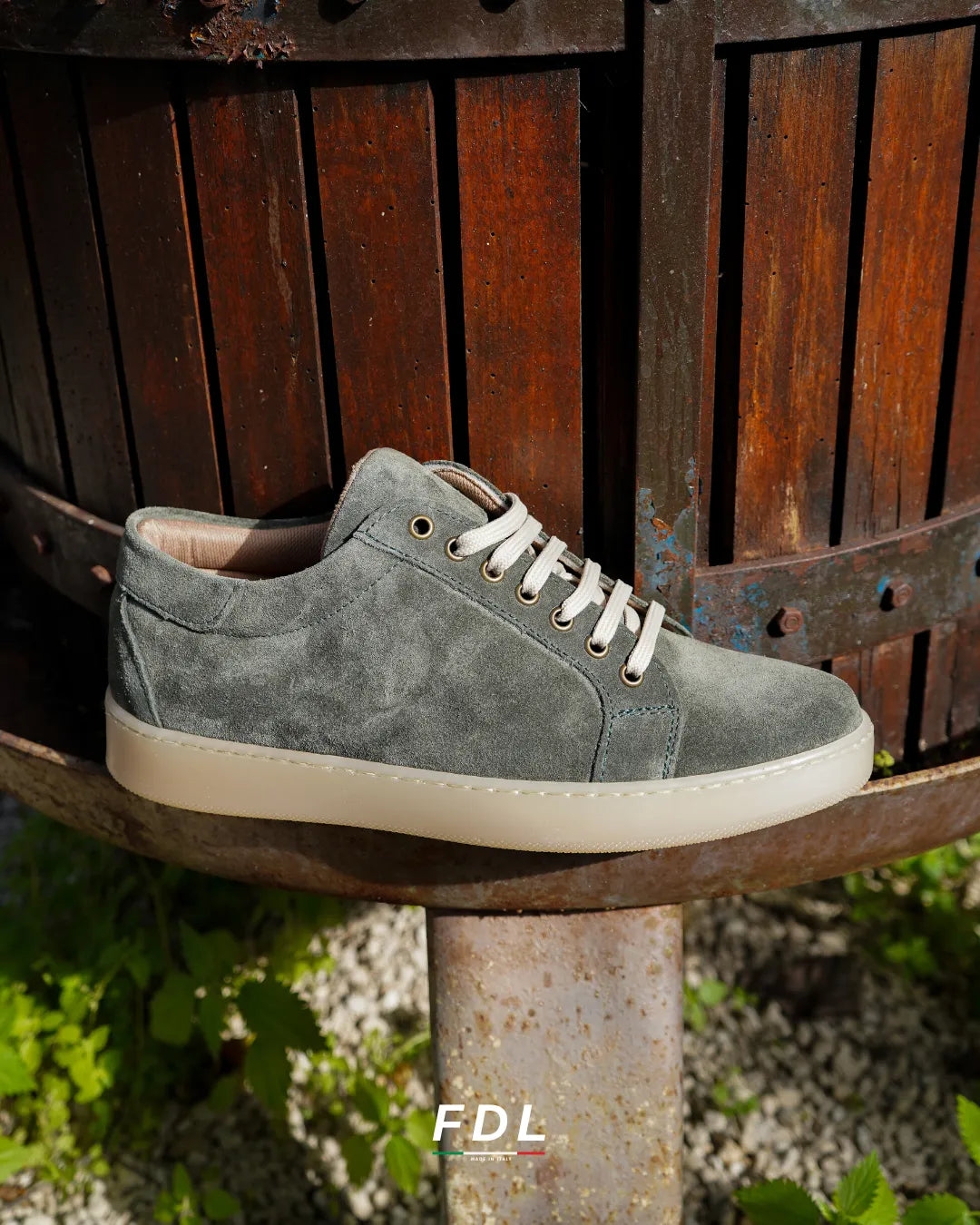 Sneakers Berlino in Camoscio Verde