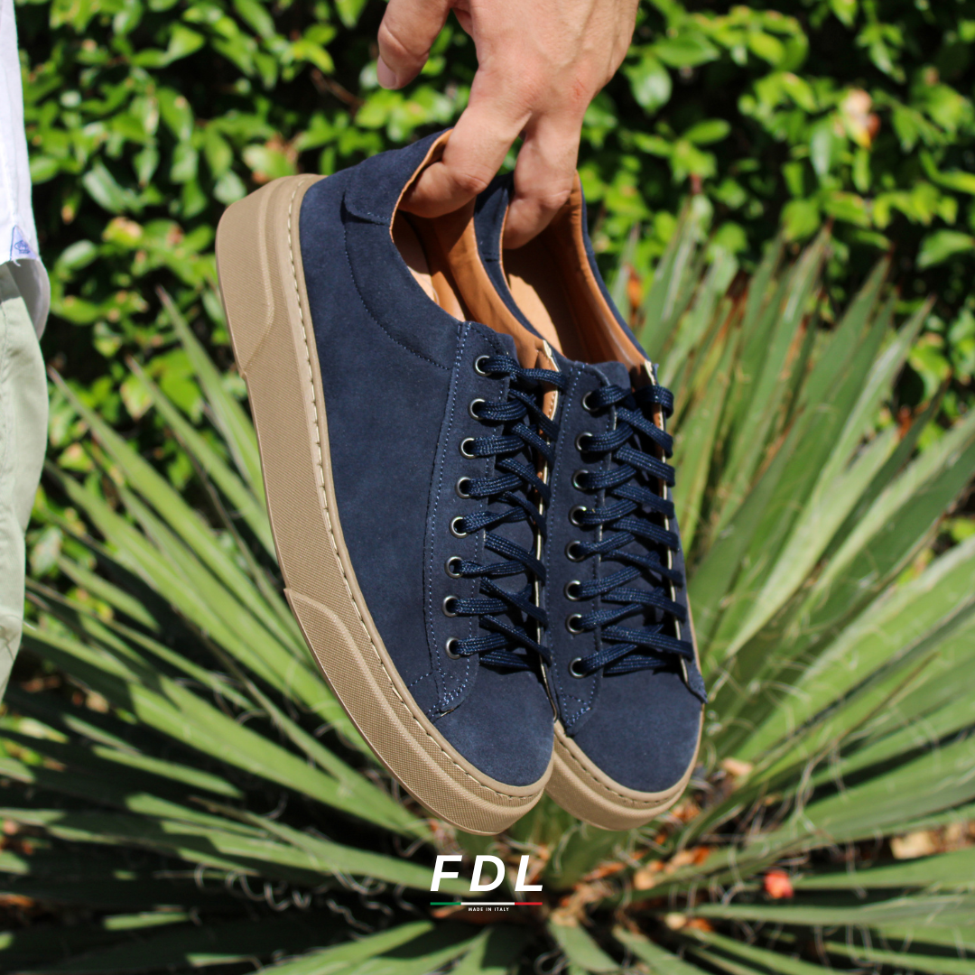 Sneakers Londra in Camoscio Blu
