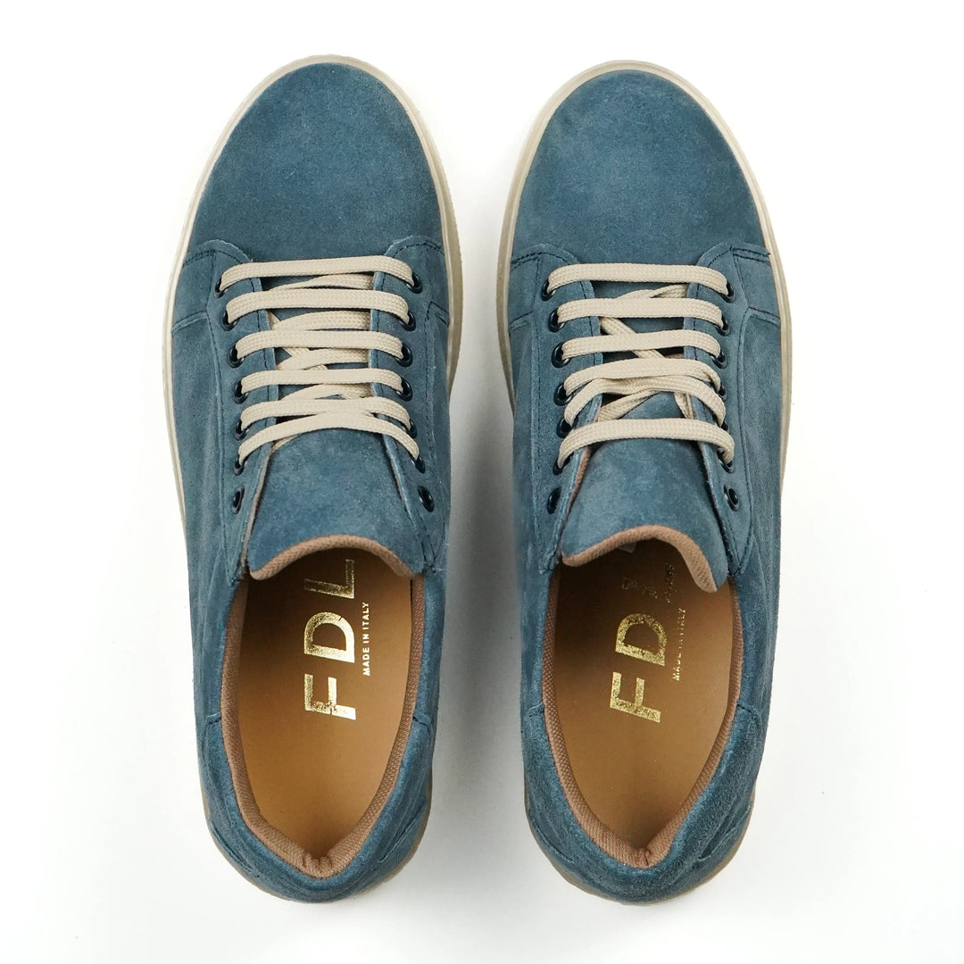 Sneakers Berlino in Camoscio Azzurro