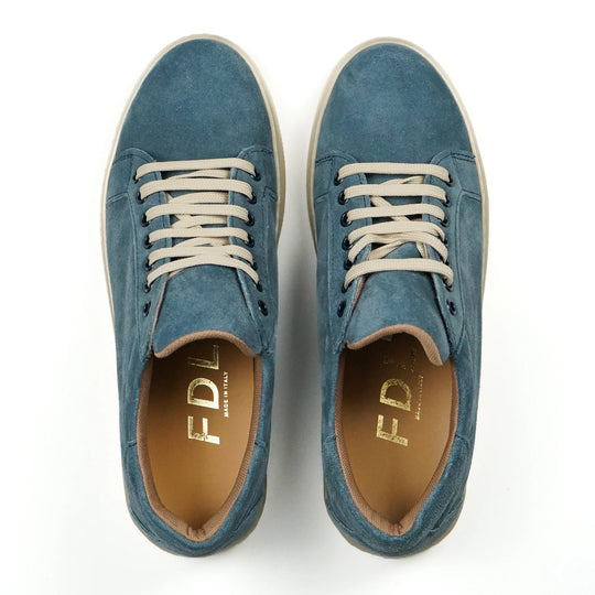 Sneakers Berlino in Camoscio Azzurro